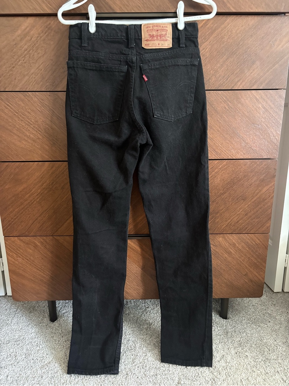 Vintage 2002 Levi's 512 Black Slim Tapered Jeans Made in Canada High Rise